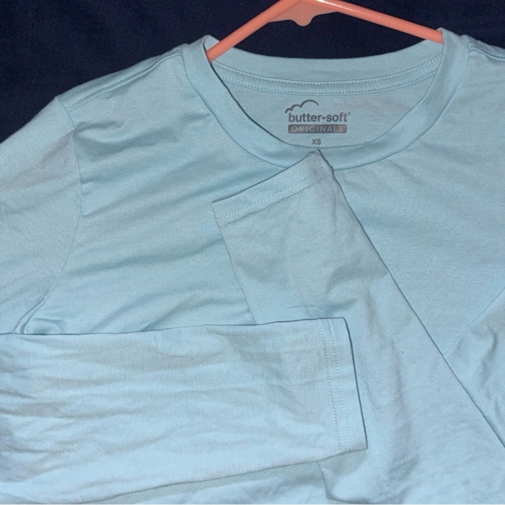 ButterSoft scrub pants & Long Sleeve Tee in Light Blue